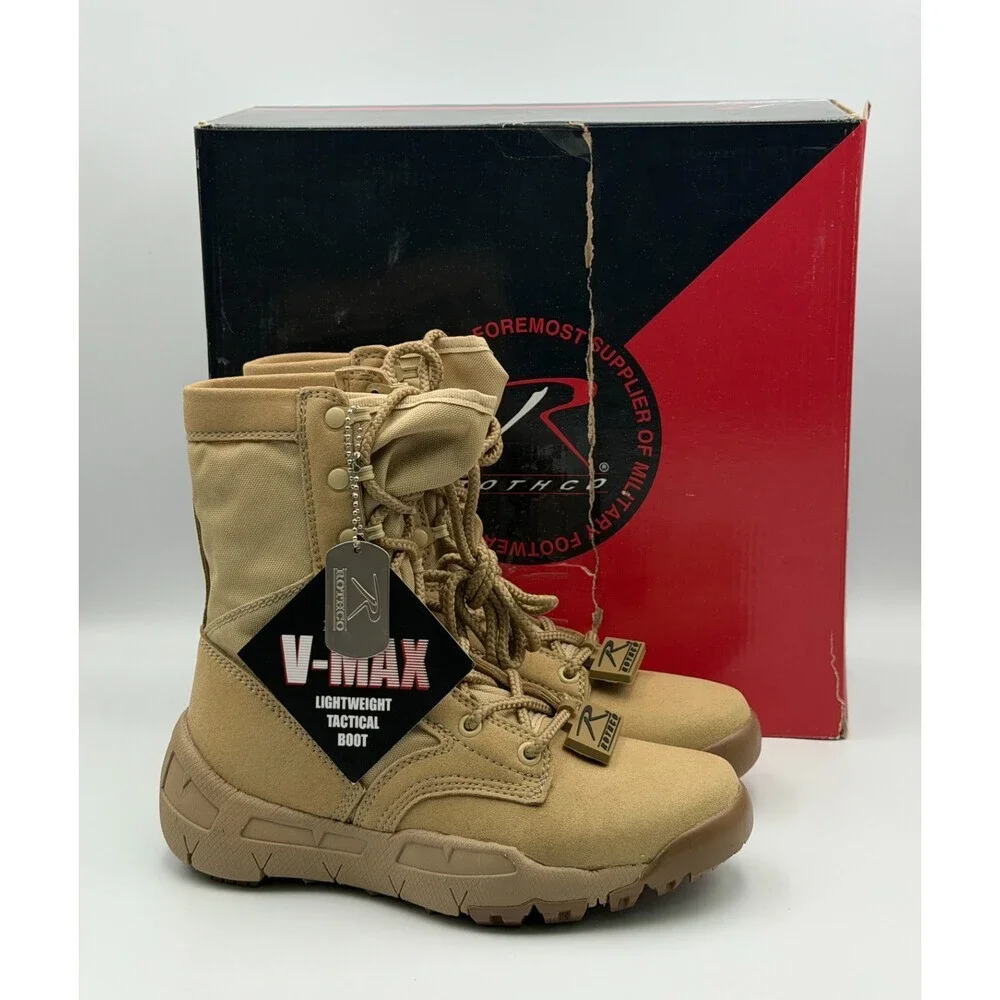 NWT Rothco V-Max Lightweight Tactical Boot Men's 5R Coyote Brown Lace Up Hiking